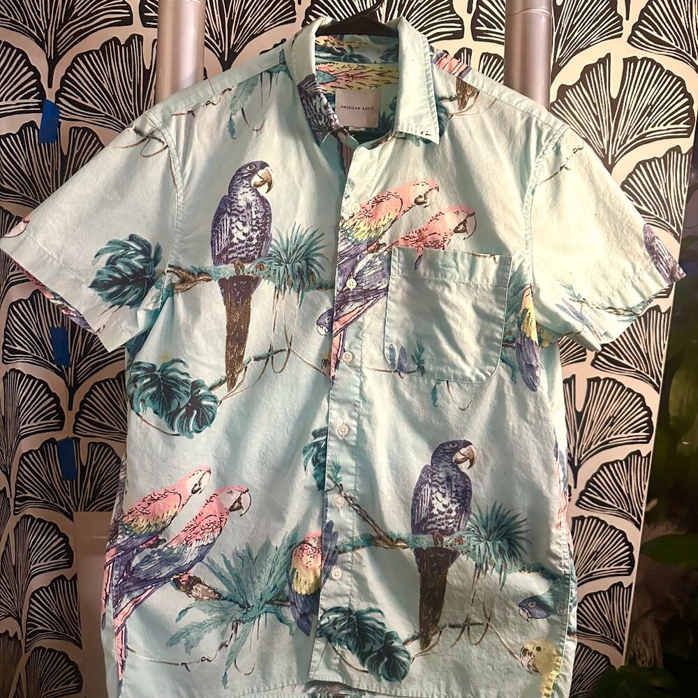 All cotton material COLORFUL Funky Tropical Beach/Derby Events Shirt.